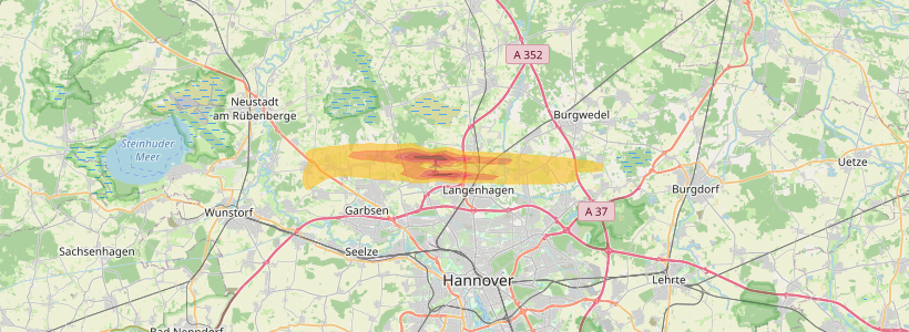 Fluglärm-Lärmzone Flughafen Hannover – Karte